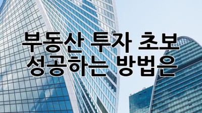 부동산 투자 초보, 성공하는 방법은?